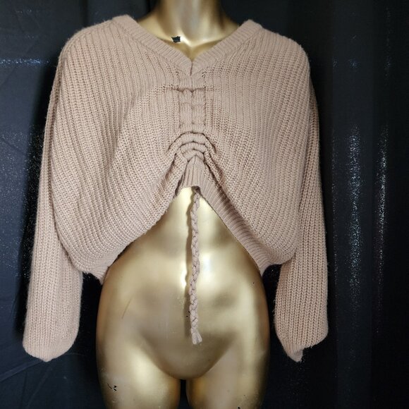 3/$15 - Cropped Cable Tie Knit Sweater - Picture 1 of 7